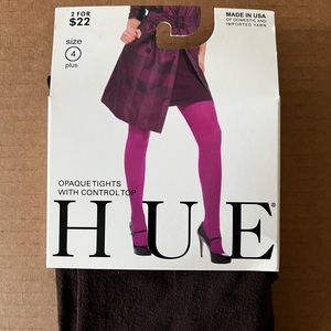 NWT- HUE super Opaque Tights with Control Top - Espresso